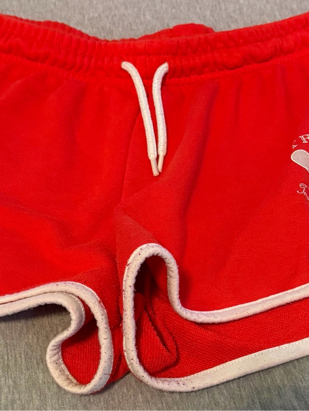 Women’s Red Drawstring Retro Trim Shorts